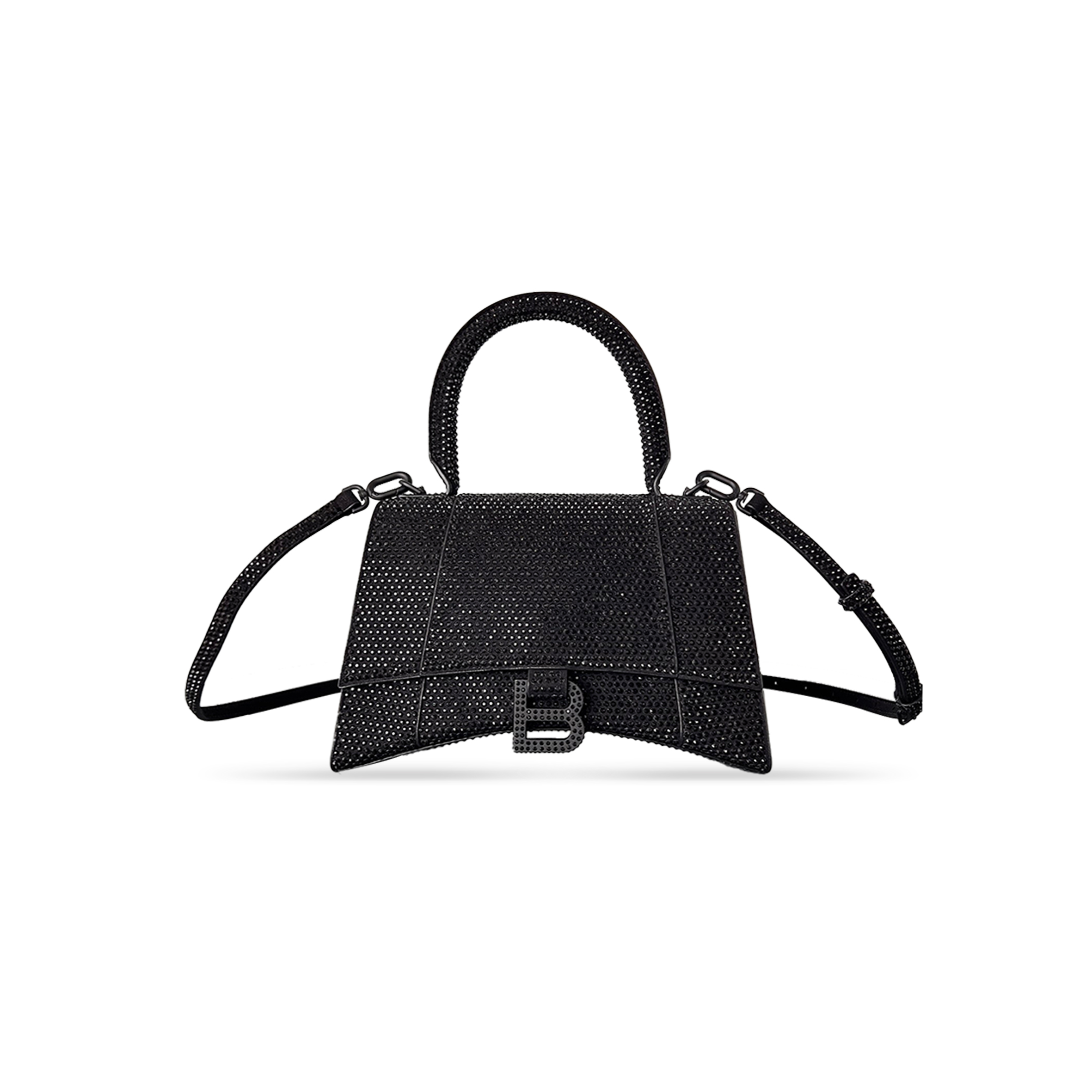 Ba*len*cia*ga women''s hourglass handbag small with rhinestones black 5935461qj5m7000 (22.9*15*9.9cm)